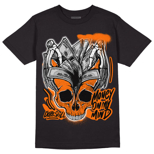 Orange Black White DopeSkill T-Shirt MOMM Skull Graphic - Black 