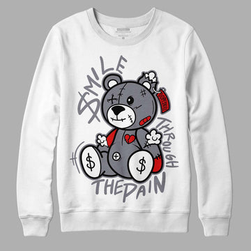 Fire Red 9s DopeSkill Sweatshirt BEAN Graphic - White