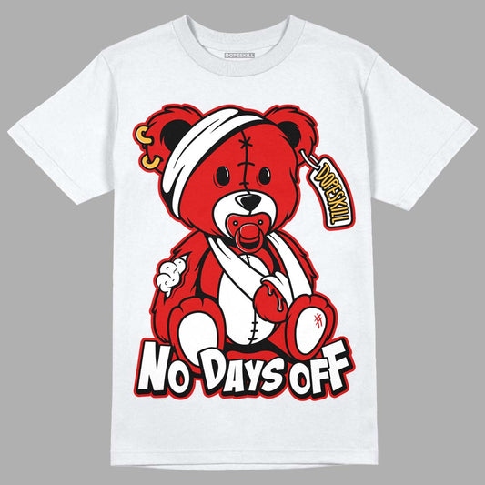 Dunk Low Gym Red DopeSkill T-Shirt Hurt Bear Graphic - White