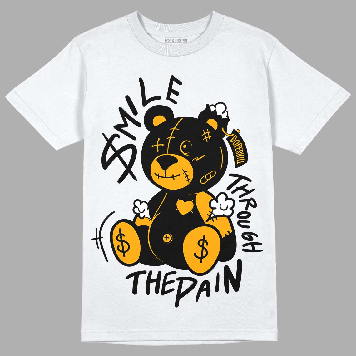 Black Taxi 12s DopeSkill T-Shirt BEAN Graphic - White