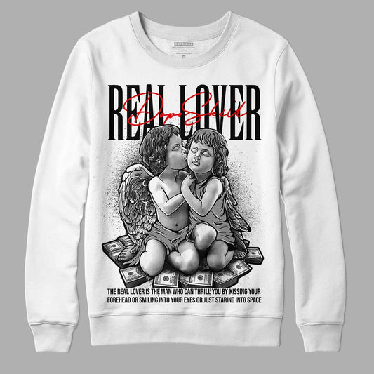 Jordan 1 High 85 Black White DopeSkill Sweatshirt Real Lover Graphic Streetwear - White
