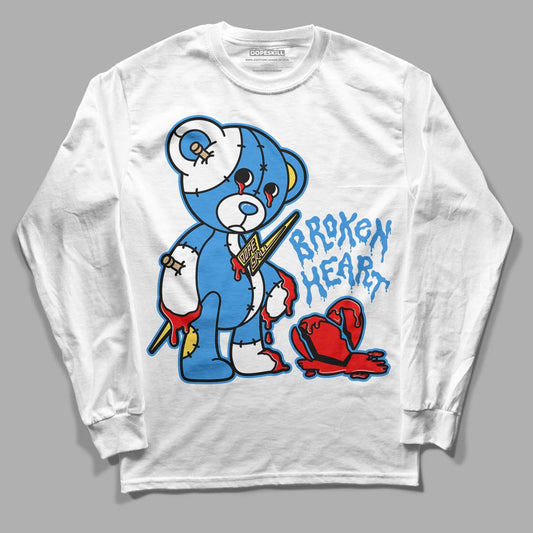 SB Dunk Low Homer DopeSkill Long Sleeve T-Shirt Broken Heart Graphic - White