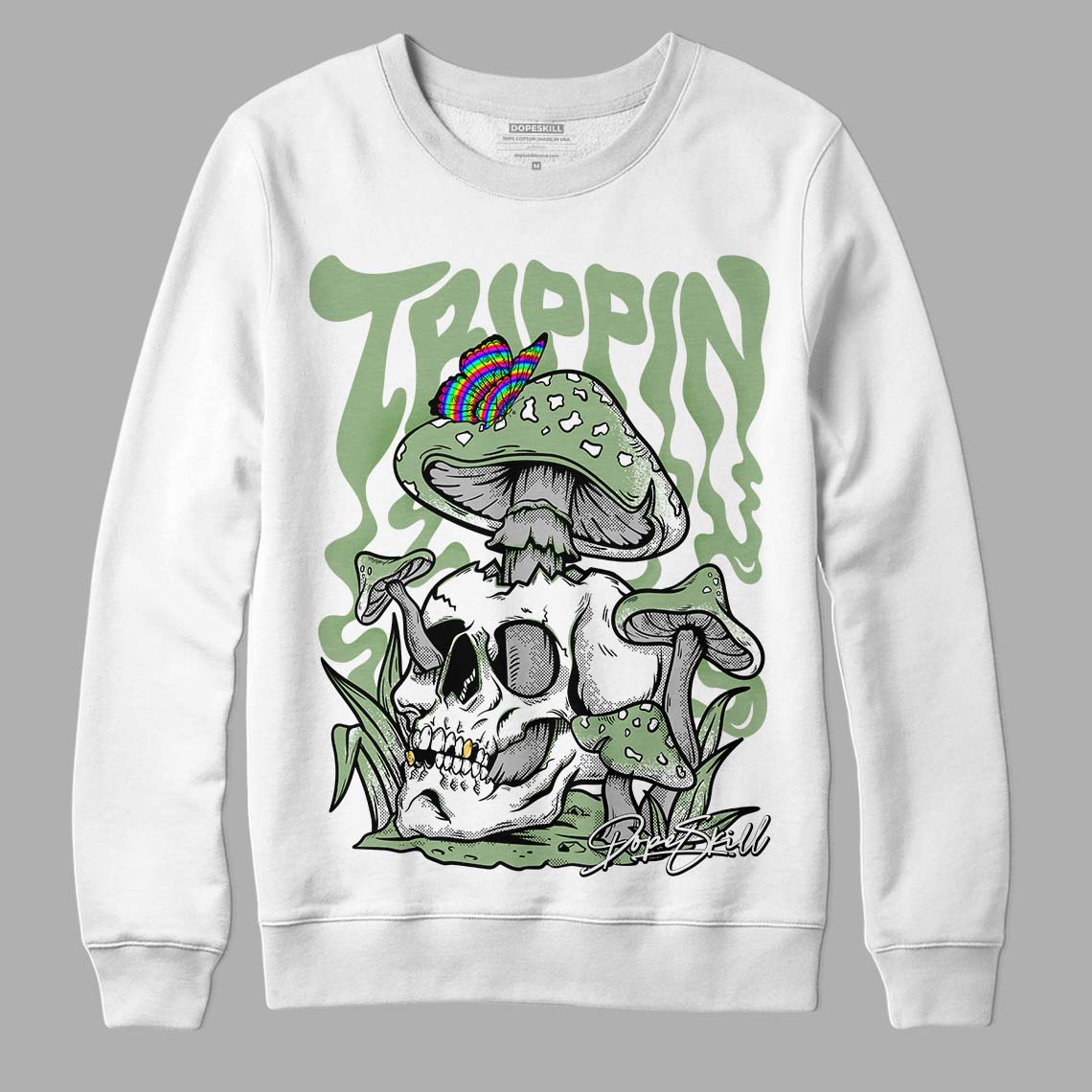 Jordan 4 Retro “Seafoam” DopeSkill Sweatshirt Trippin Graphic Streetwear - White