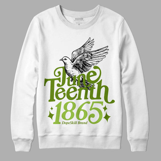 Dunk Low 'Chlorophyll' DopeSkill Sweatshirt Juneteenth 1865 Graphic Streetwear - White