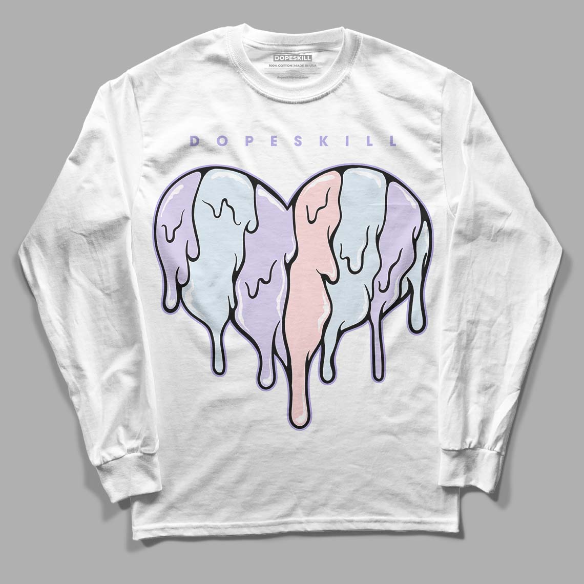 Easter Dunk Low DopeSkill Long Sleeve T-Shirt Slime Drip Heart Graphic - White