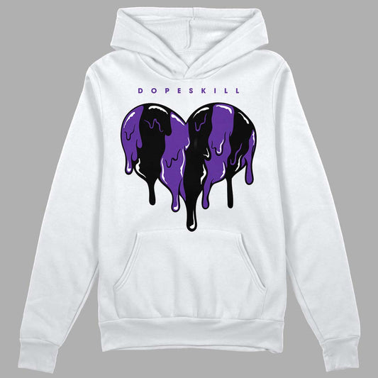 PURPLE Collection DopeSkill Hoodie Sweatshirt Slime Drip Heart Graphic - White