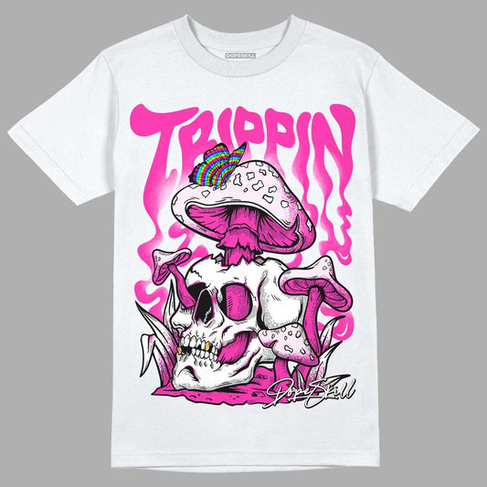 Triple Pink Dunk Low DopeSkill T-Shirt Trippin Graphic - White