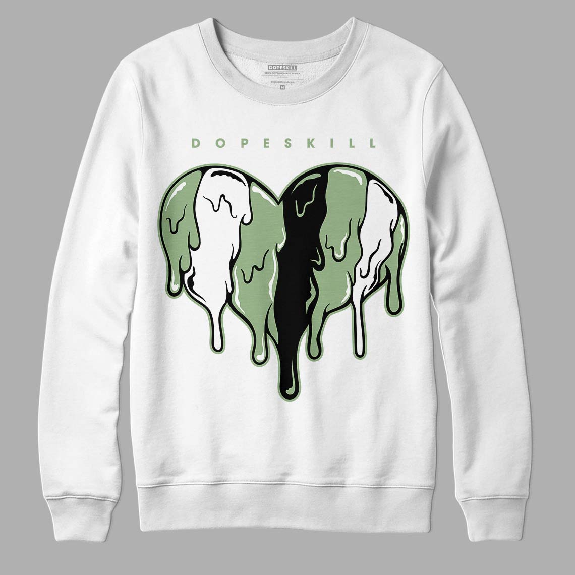 Jordan 4 Retro “Seafoam” DopeSkill Sweatshirt Slime Drip Heart Graphic Streetwear - White