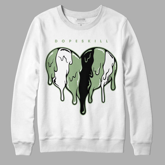 Jordan 4 Retro “Seafoam” DopeSkill Sweatshirt Slime Drip Heart Graphic Streetwear - White