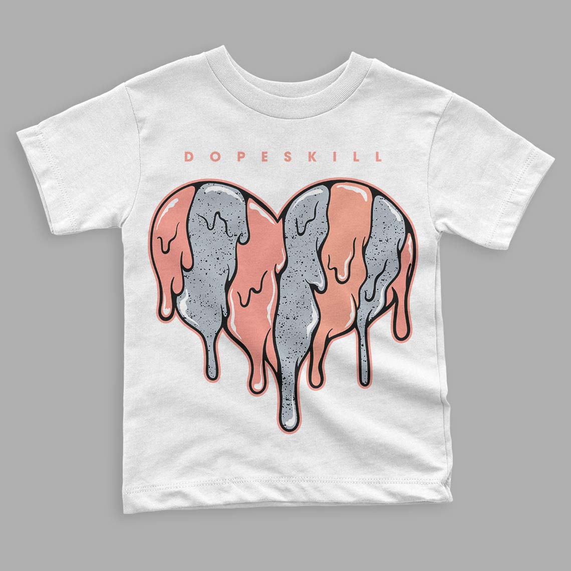 DJ Khaled x Jordan 5 Retro ‘Crimson Bliss’ DopeSkill Toddler Kids T-shirt Slime Drip Heart Graphic Streetwear - White