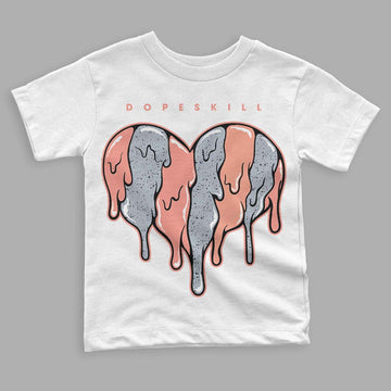 DJ Khaled x Jordan 5 Retro ‘Crimson Bliss’ DopeSkill Toddler Kids T-shirt Slime Drip Heart Graphic Streetwear - White