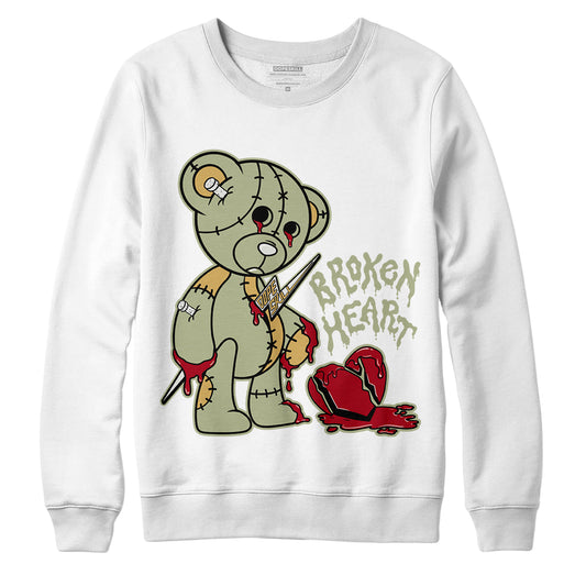 Jordan 5 Jade Horizon DopeSkill Sweatshirt Broken Heart Graphic - white 