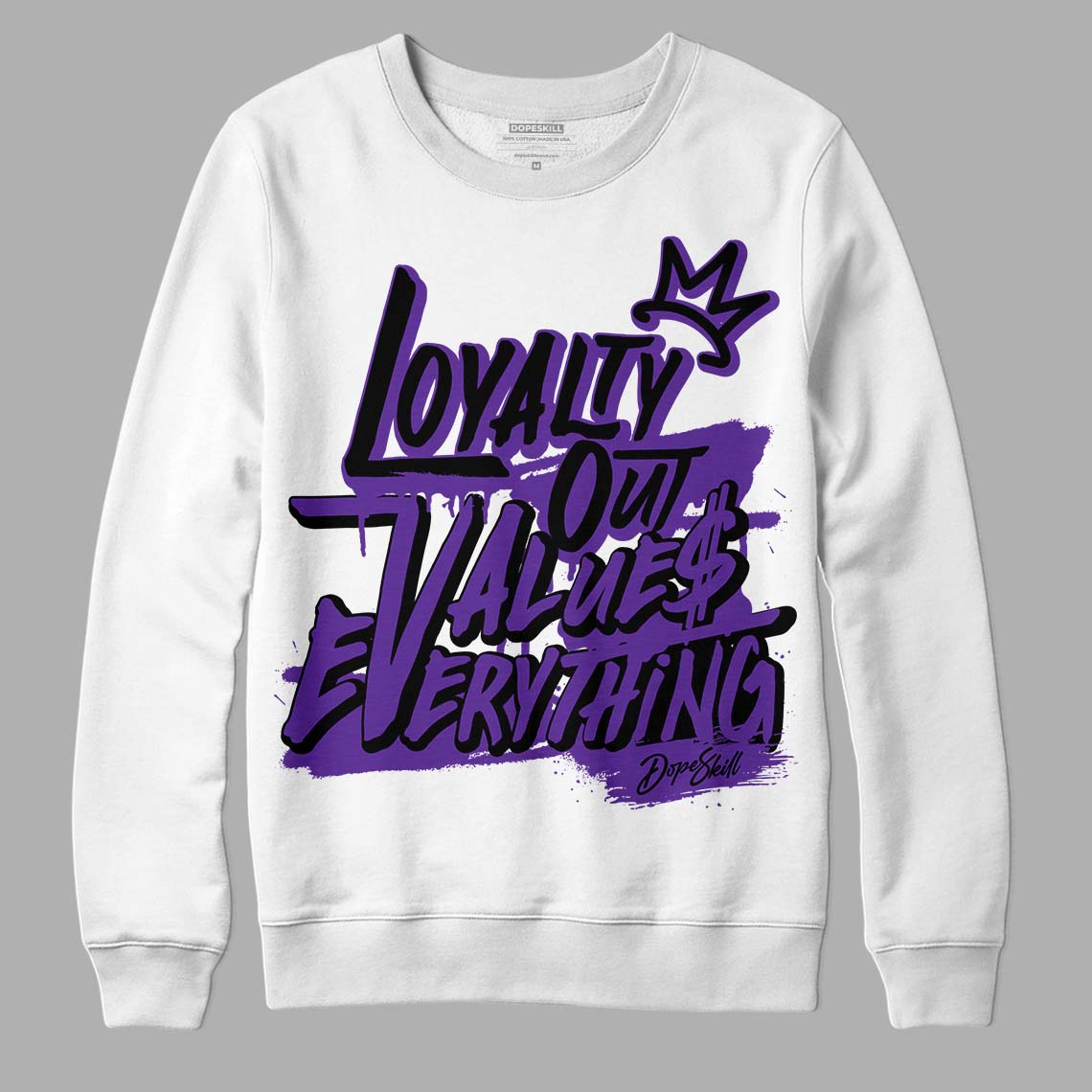 PURPLE Collection DopeSkill Sweatshirt LOVE Graphic - White