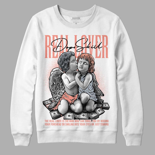 DJ Khaled x Jordan 5 Retro ‘Crimson Bliss’ DopeSkill Sweatshirt Real Lover Graphic Streetwear - White