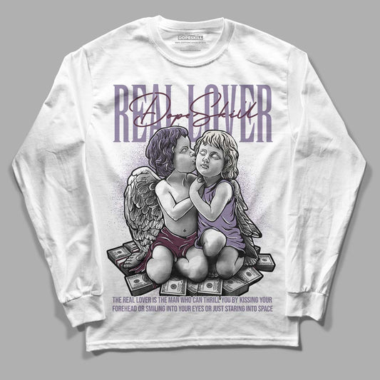 A Ma Maniére x Jordan 4 Retro ‘Violet Ore’ DopeSkill Long Sleeve T-Shirt Real Lover Graphic Streetwear  - White 