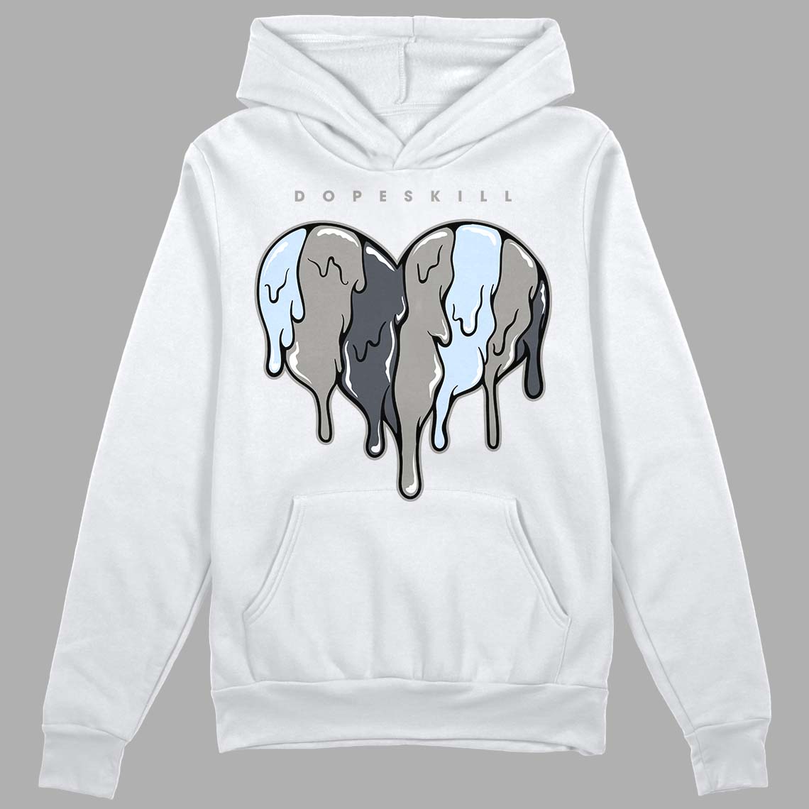 Jordan 6 Retro Cool Grey DopeSkill Hoodie Sweatshirt Slime Drip Heart Graphic Streetwear - White
