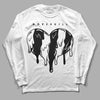 Jordan 1 High 85 Black White DopeSkill Long Sleeve T-Shirt Slime Drip Heart Graphic Streetwear - White