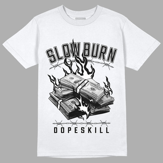 Dunk Low Panda White Black DopeSkill T-Shirt Slow Burn Graphic - White 