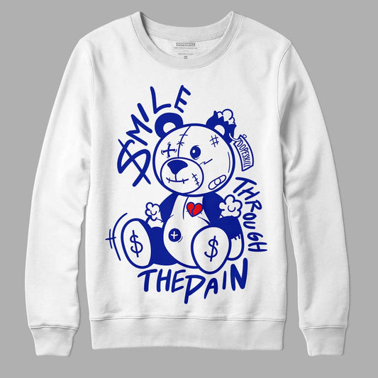 Racer Blue White Dunk Low DopeSkill Sweatshirt BEAN Graphic - White