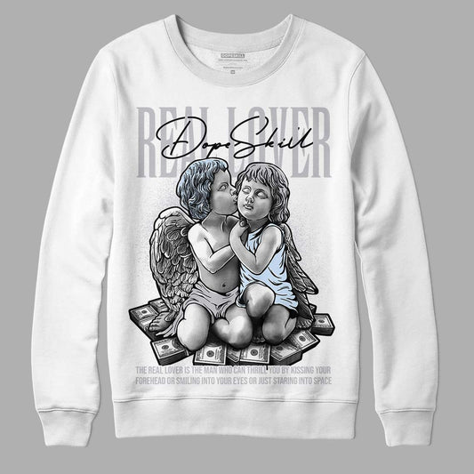 Jordan 11 Retro Low Cement Grey DopeSkill Sweatshirt Real Lover Graphic Streetwear - White