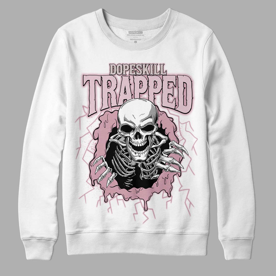 Dunk Low Teddy Bear Pink DopeSkill Sweatshirt Trapped Halloween Graphic - White