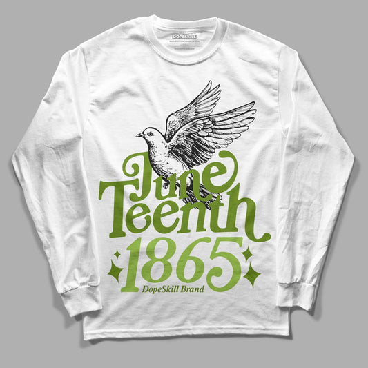 Dunk Low 'Chlorophyll' DopeSkill Long Sleeve T-Shirt Juneteenth 1865 Graphic Streetwear - White