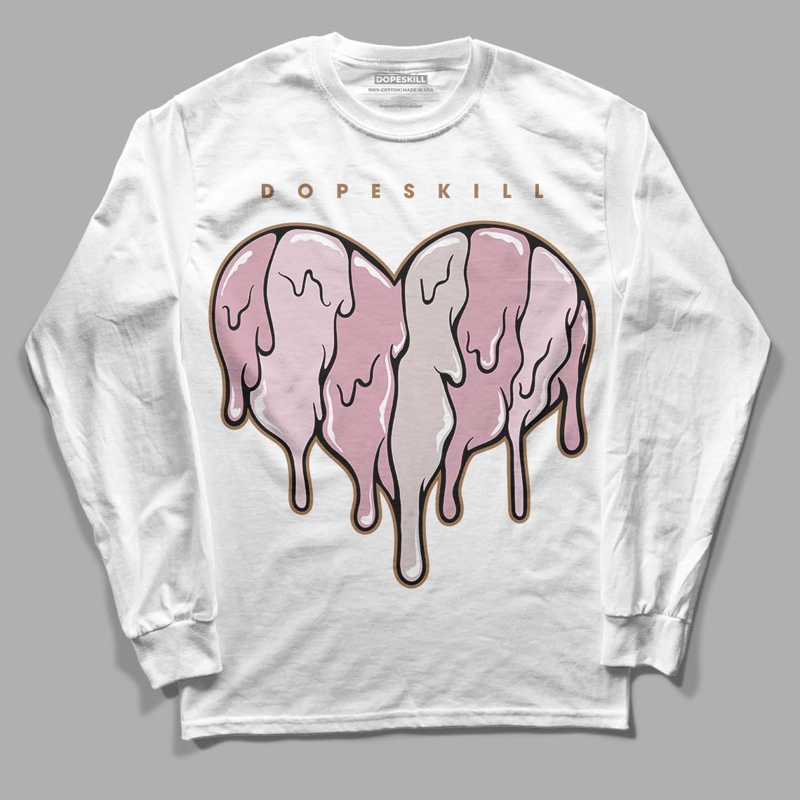 Dunk Low Teddy Bear Pink DopeSkill Long Sleeve T-Shirt Slime Drip Heart Graphic - White