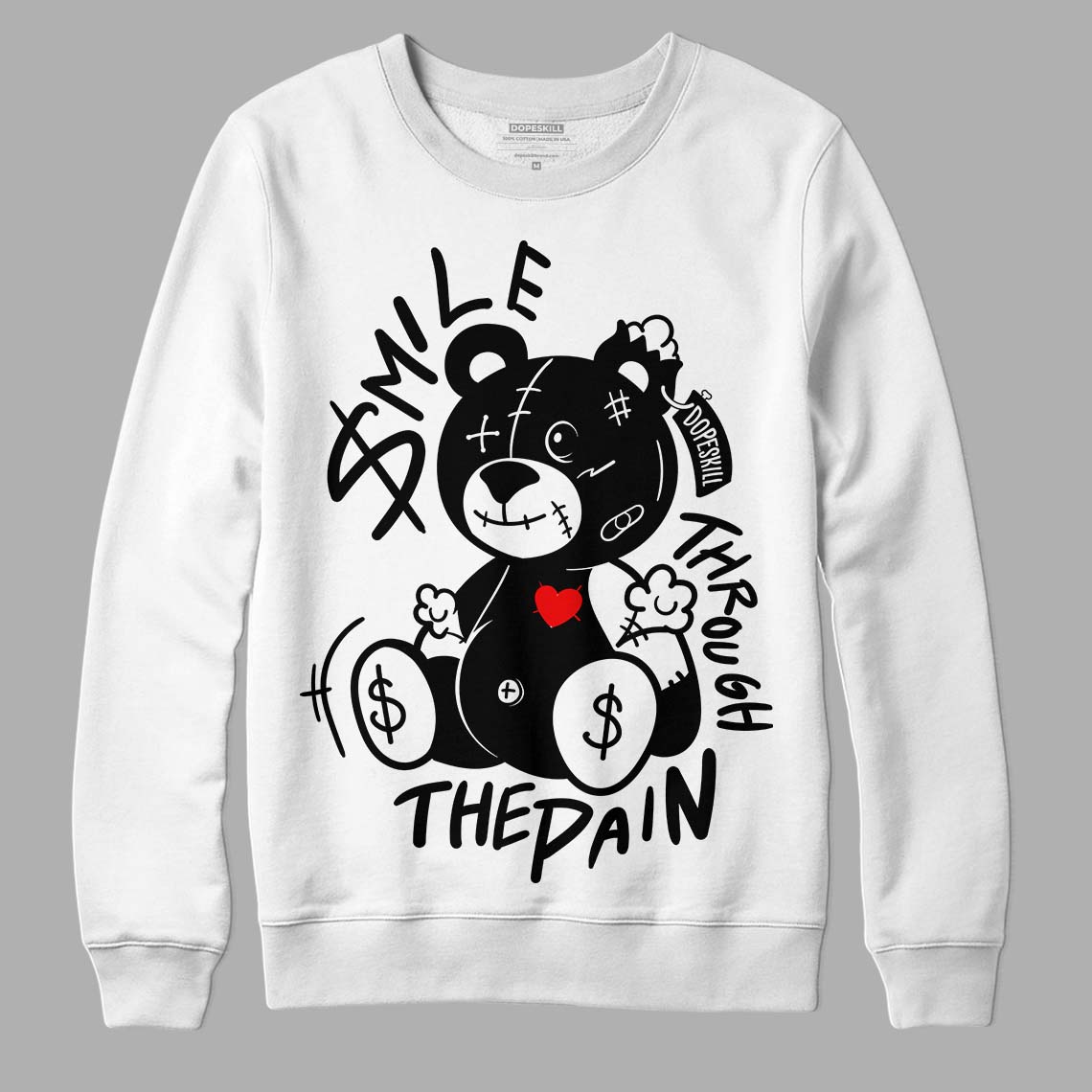 Jordan 1 High 85 Black White DopeSkill Sweatshirt BEAN Graphic Streetwear - White
