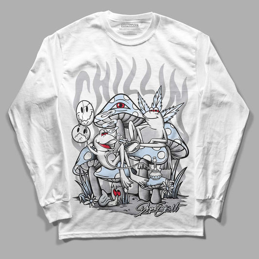 Jordan 11 Retro Low Cement Grey DopeSkill Long Sleeve T-Shirt Chillin Graphic Streetwear - White