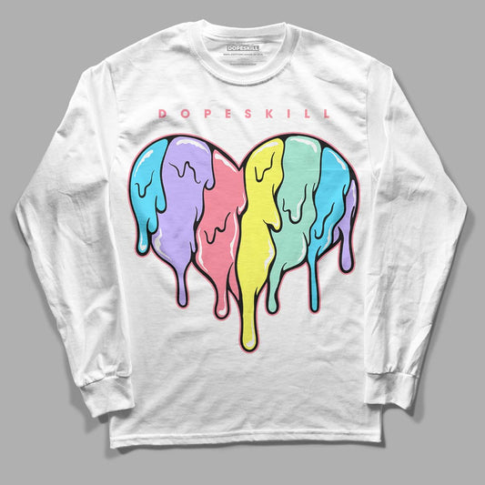 Candy Easter Dunk Low DopeSkill Long Sleeve T-Shirt Slime Drip Heart Graphic - White
