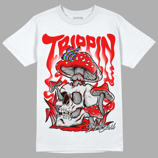 Cherry 11s DopeSkill T-Shirt Trippin Graphic - White