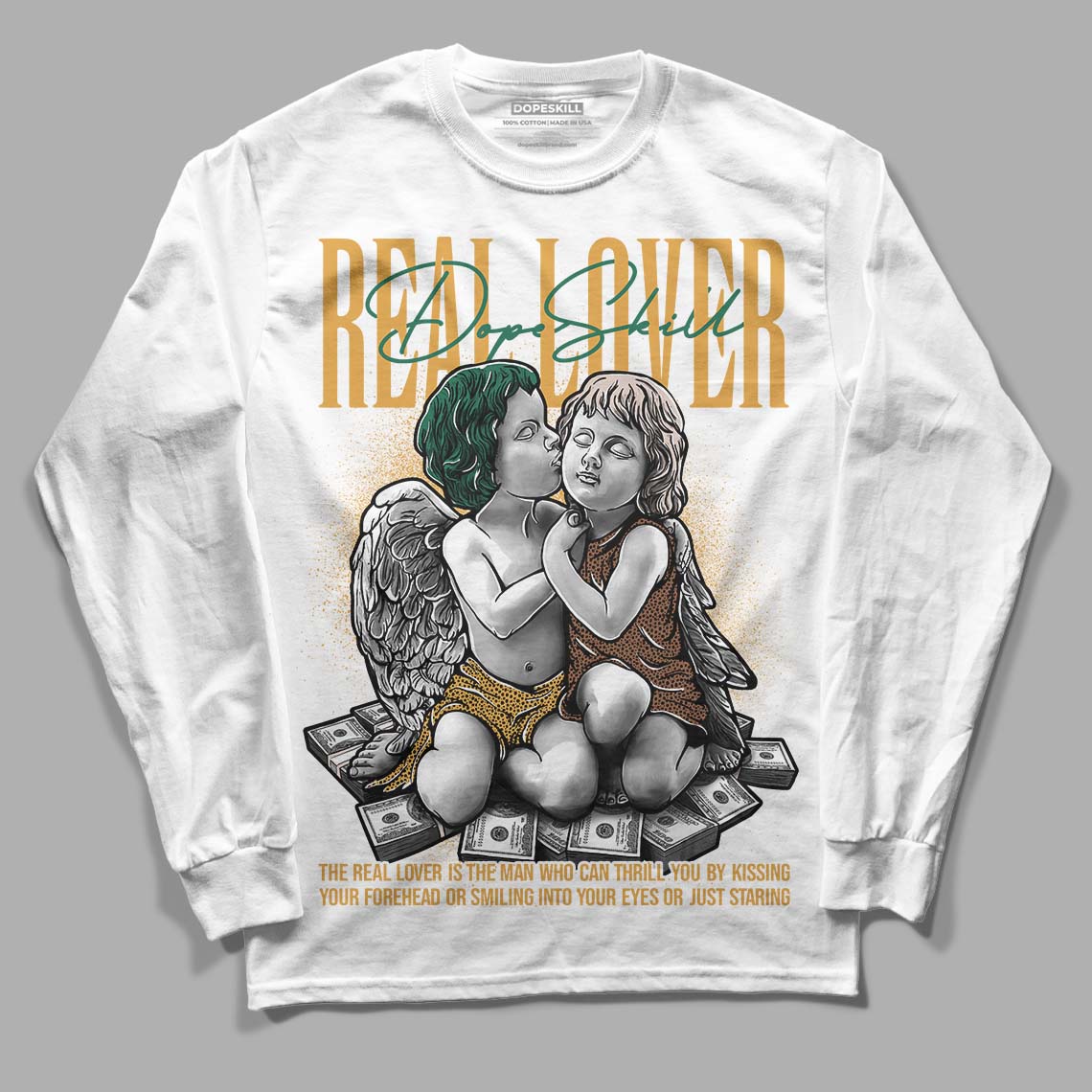 Safari Dunk Low DopeSkill Long Sleeve T-Shirt Real Lover Graphic - White