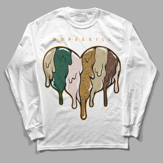 Safari Dunk Low DopeSkill Long Sleeve T-Shirt Slime Drip Heart Graphic - White