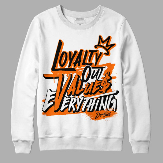 Orange Black White DopeSkill Sweatshirt LOVE Graphic - White 