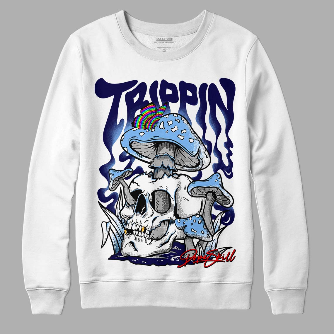 UNC 6s DopeSkill Sweatshirt Trippin Graphic - White