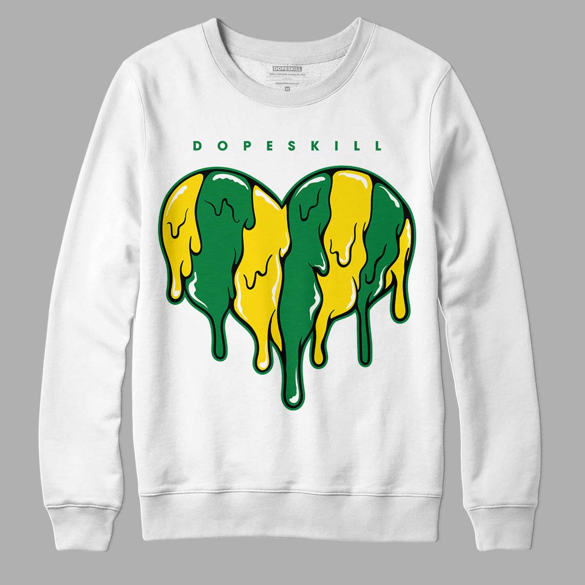 Dunk Low Reverse Brazil DopeSkill Sweatshirt Slime Drip Heart Graphic - White