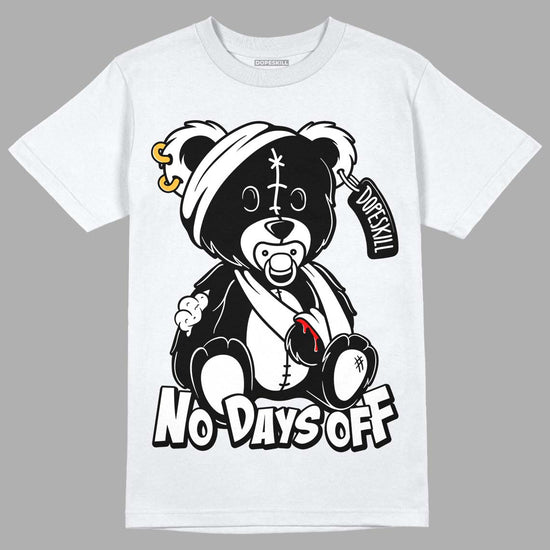 Jordan 1 High 85 Black White DopeSkill T-Shirt Hurt Bear Graphic Streetwear - White