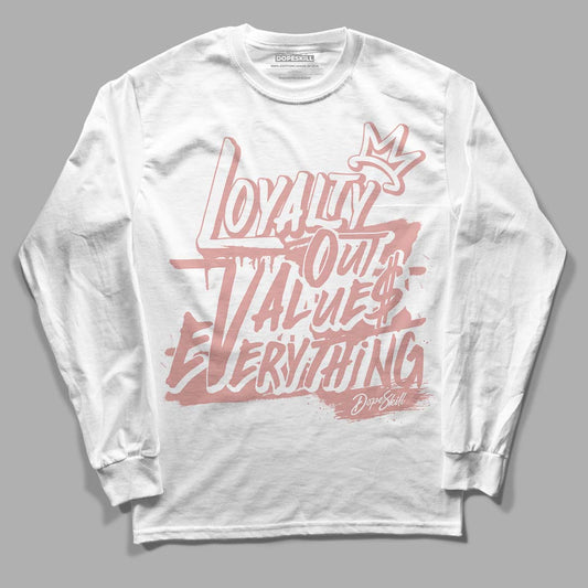 Rose Whisper Dunk Low DopeSkill Long Sleeve T-Shirt LOVE Graphic - White 