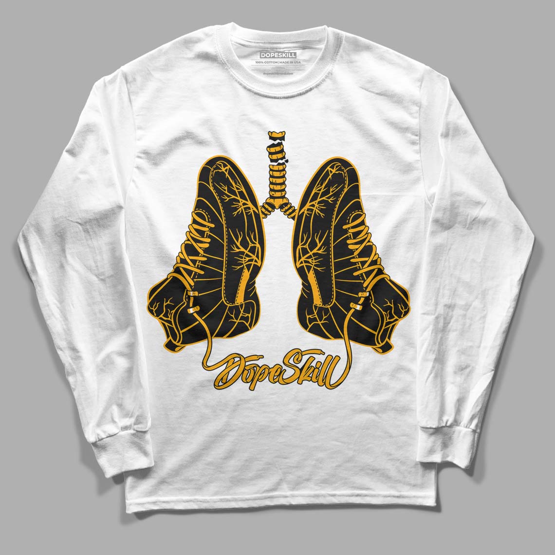 Black Taxi 12s DopeSkill Long Sleeve T-Shirt Breathe Graphic - White