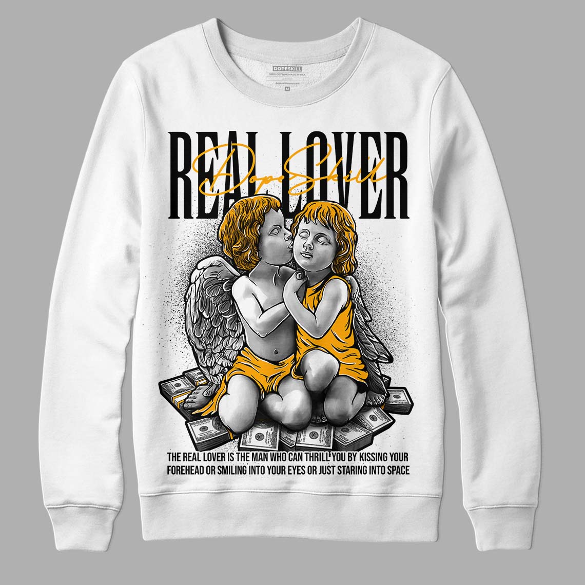 Black Taxi 12s DopeSkill Sweatshirt Real Lover Graphic - White