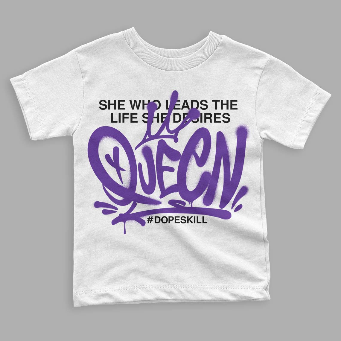 Court Purple 13s DopeSkill Toddler Kids T-shirt Queen Graphic - White