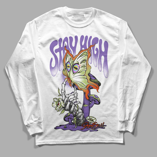 Canyon Purple 4s DopeSkill Long Sleeve T-Shirt Stay High Graphic - White 
