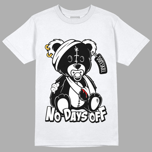 Dunk Low Panda White Black DopeSkill T-Shirt Hurt Bear Graphic - White