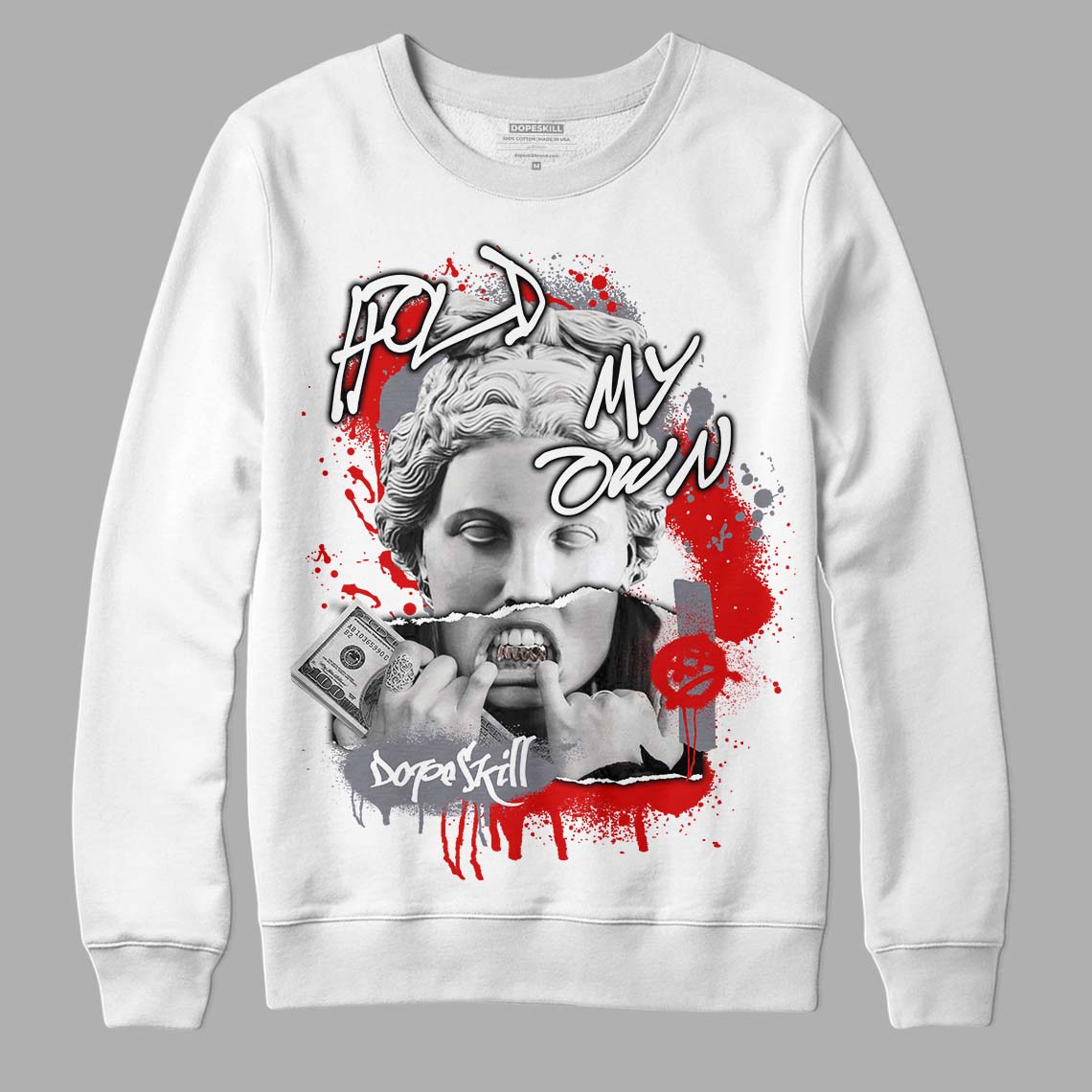 Gym Red 9s DopeSkill Sweatshirt Hold My Own Graphic - White