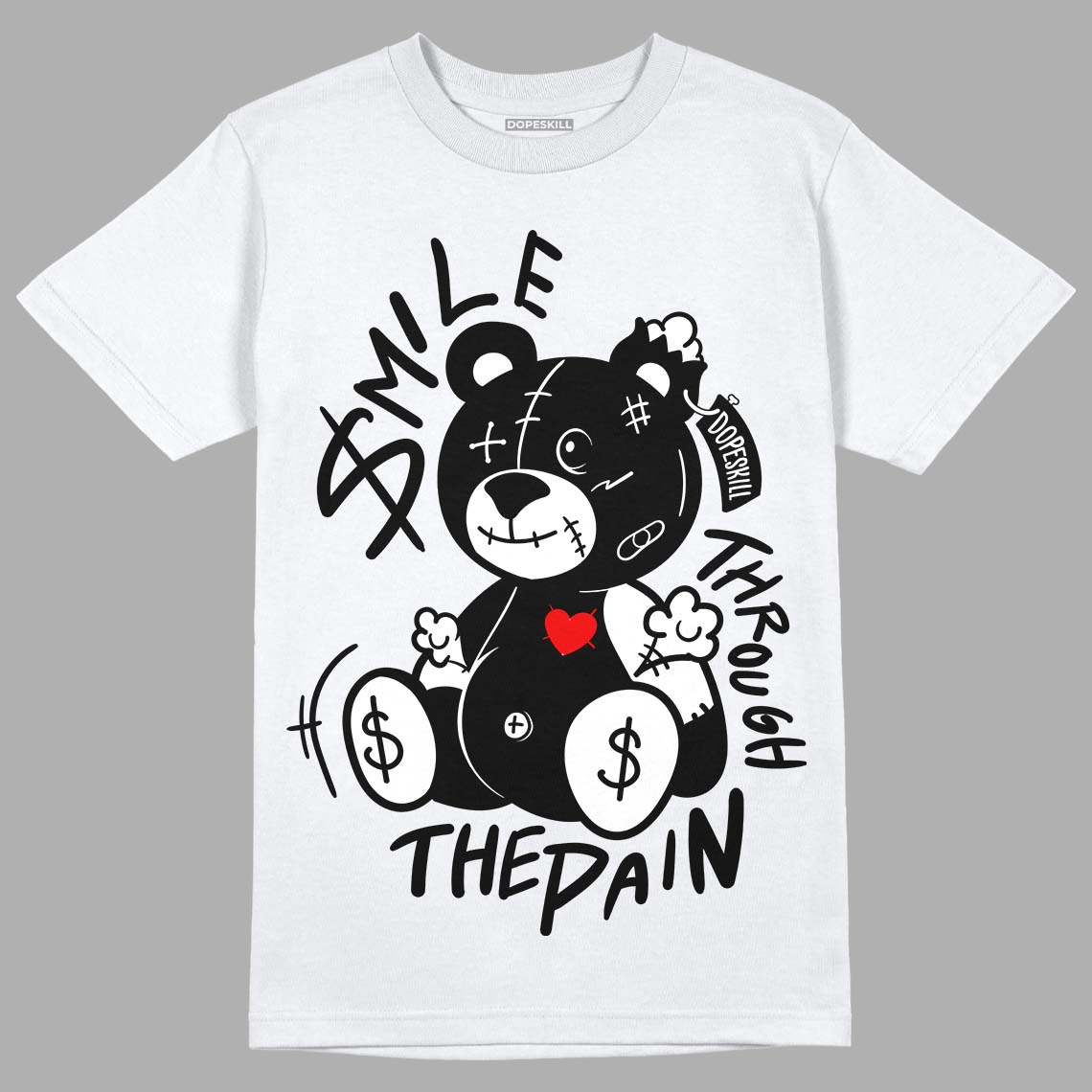 Jordan 1 High 85 Black White DopeSkill T-Shirt BEAN Graphic Streetwear - White