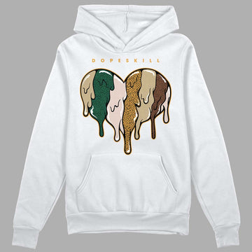Safari Dunk Low DopeSkill Hoodie Sweatshirt Slime Drip Heart Graphic - White