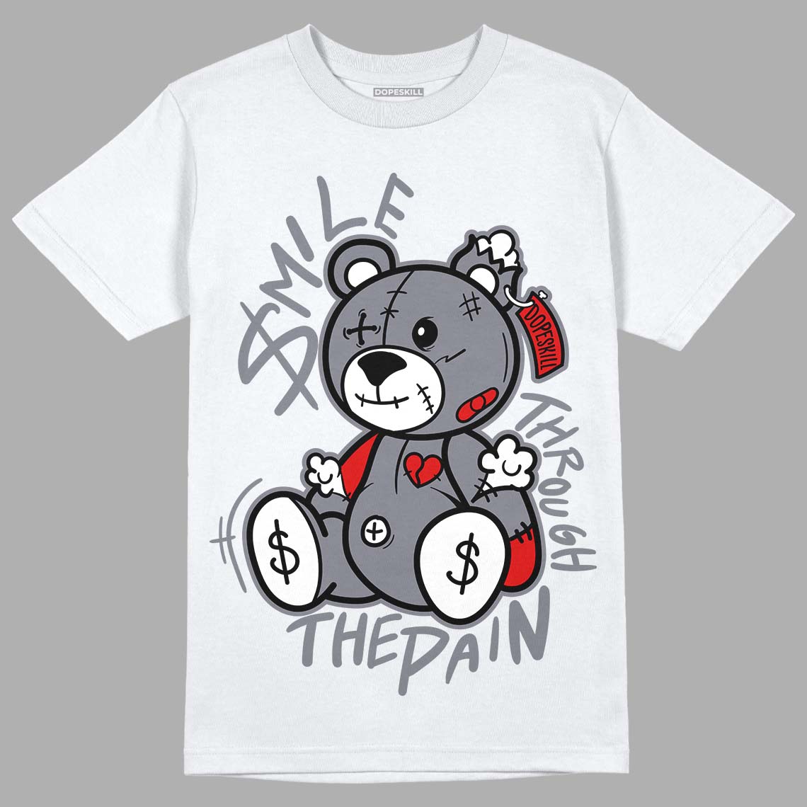 Fire Red 9s DopeSkill T-Shirt BEAN Graphic - White