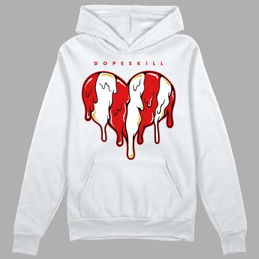Dunk Low Gym Red DopeSkill Hoodie Sweatshirt Slime Drip Heart Graphic - White