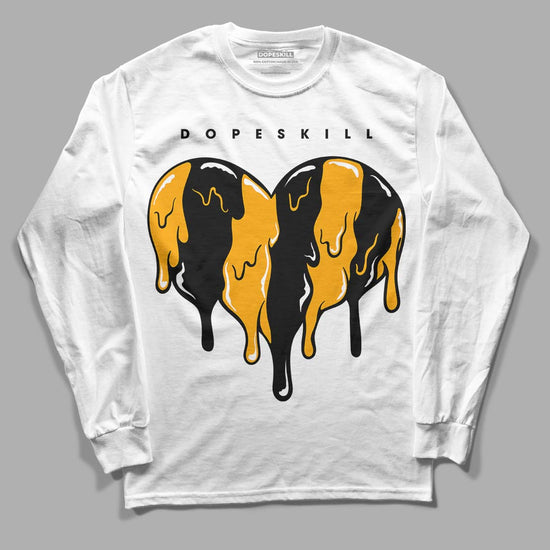 Black Taxi 12s DopeSkill Long Sleeve T-Shirt Slime Drip Heart Graphic - White
