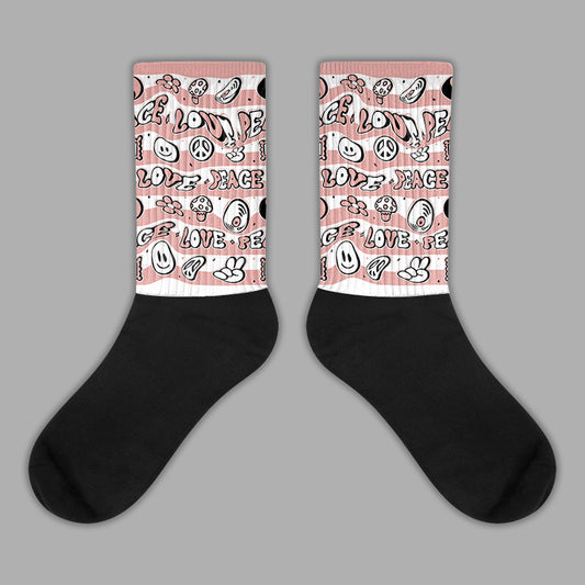 Rose Whisper Dunk Low Sublimated Socks Love Graphic